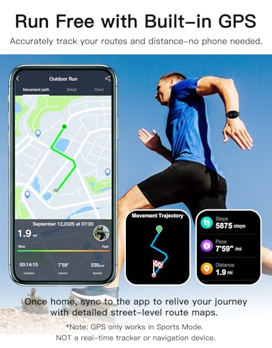 HUAKUA Smart Watch for Men Women with GPS Built-in A | Smartwatches - Image 3