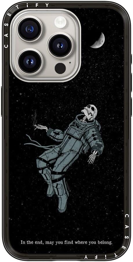 CASETiFY Compact iPhone 15 Pro Case [Slim and Sleek/Compatible with Magsafe / 4 ft. 2X Military Grade Drop Protection] - Somehow, Someday - Clear Black