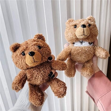 SGVAHY Furry Case for AirPods Pro 3 Funny Cute 3D Cartoon Plush Design Brown Bear Soft Warm Fluffy AirPod Pro 3rd Generation Cover with Keychain Kawaii Anti-Fall Protective Case Women Girls