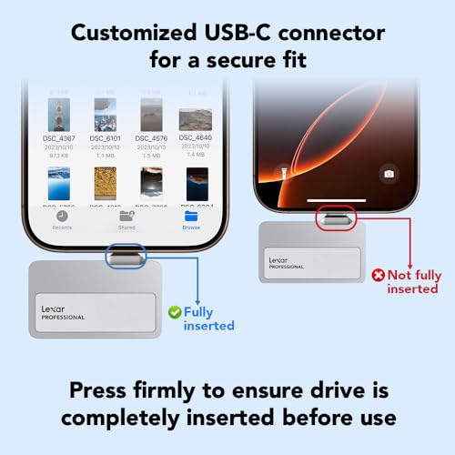 Lexar 1TB Go Portable SSD, 1050MB/s Read, USB 3.2 Gen 2, Ultracompact