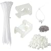 Cable Zip Tie Mounts Kit - 60 Set Wire Cable Clips Organizer Holders with 8" Cable Ties, Saddle Type Mounts Base and Tapping Screw