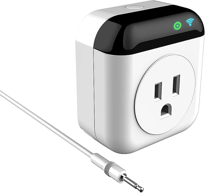 Programmable Smart WiFi Thermostat Plug Mini Temperature Controller 10A Plug-in Socket APP Control Voice Control Schedule Timer Electric Switch for Heating Cooling Appliances