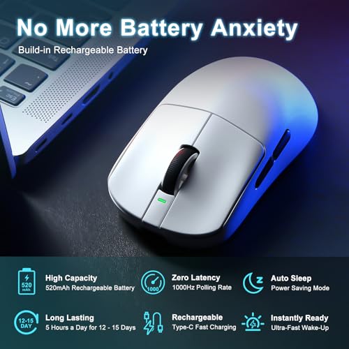 ATK R1 SE+ Wireless Gaming Mouse, 18000 DPI,Tri-Mode Mouse(White)