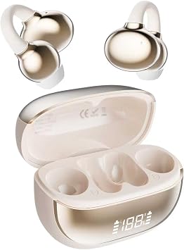 2026 Wireless Earbuds, Bluetooth 6.0, Open Ear Earbuds, Clip On Earbuds, Clip Headphones, OpenEarRing, Zero sensing air wear, 50h Battery Life, Suitable for Sports and Fitness, Supports iOS Android