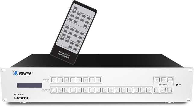 OREI 8x16 HDMI Matrix Switch – 4K@30Hz, EDID, RS-232, WebGUI, IR, HDCP 2.2