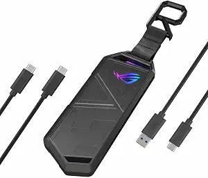 ASUS ROG Strix Arion Aluminum Alloy M.2 NVMe SSD Enclosure Case Adapter, USB 3.2 Gen 2 Type-C ,10 Gbps, USB-C to C and USB-C to A Cables, Fits PCIe 2280/2260/2242/2230 M Key/B+M Key, 1 Year Warranty