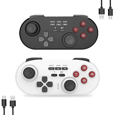 MOVONE Wireless Controller 2 pack for Nintendo Switch/Lite/OLED/Switch 2/PC/Steam Deck, Dual Vibration/Turbo/Ergonomic (Black&White)