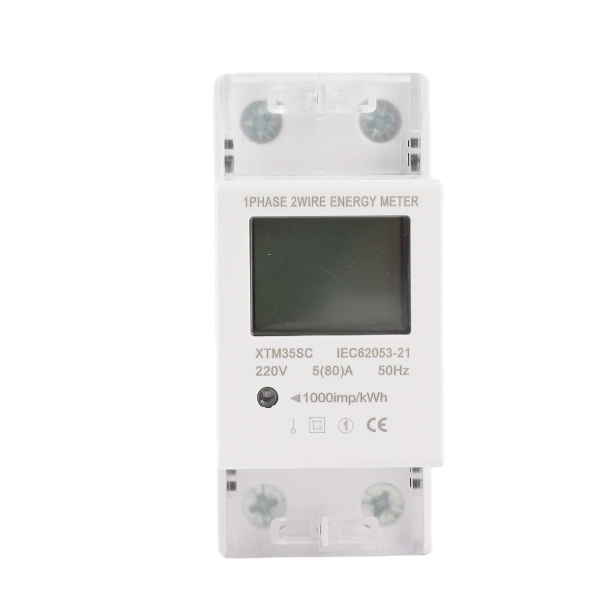 Electric Meter KWh Meter Digital 1 Phase 2 Wire 2P DIN Rail Electronic Kilowatt Hour kwh Meter 220V 5(80) A 50Hz