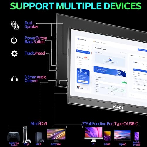 MNN 15.6" FHD 60Hz Portable Monitor USB-C HDMI IPS HDR Gaming Laptop - Image 4