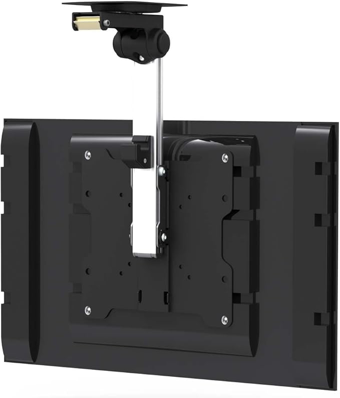 InstallerParts Folding TV Ceiling Mount - for 17 to 37 inch Flat Screen Display and Monitor of up to 44 Pounds, Adjustable Flip Down and Swivel Angle, VESA 75x75 mm to 200x200 mm, Black TV Mount