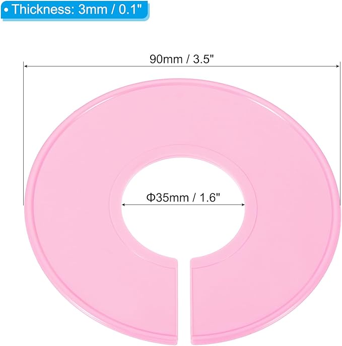 PATIKIL Clothes Dividers, 6 Pack Closet Clothing Rack Size Dividers Blank Labels Sorting Round Separator for Closet, Pink