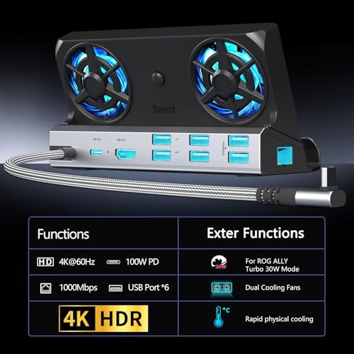 YCE12-in-1 Steam Deck Dock for ROG Ally X, Steam Deck, Legion Go, Switch