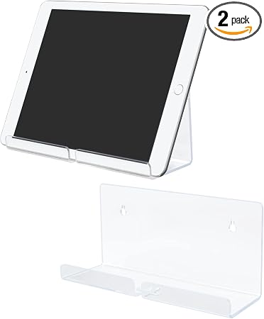 Tablet Wall Mount, 2 Pack Stand Holder Compatible with iPad, iPad Air, iPad Pro, iPad mini, Smartphones and eReader