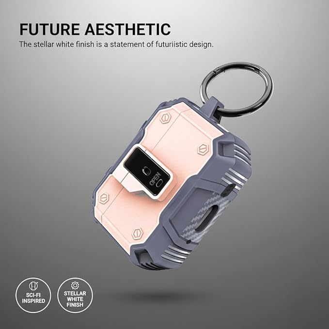 for AirPods Pro 3 Case, Secure Lock Magnetic Lid Cover with Keychain, Military Grade Shockproof Protective Case for Airpods Pro 3rd Gen, Wireless Charging & Front LED Visible,Pink Blue