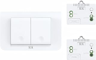 Self-Powered Wireless Light Switch & Receiver Kit, 1 Switch, 2 Receivers