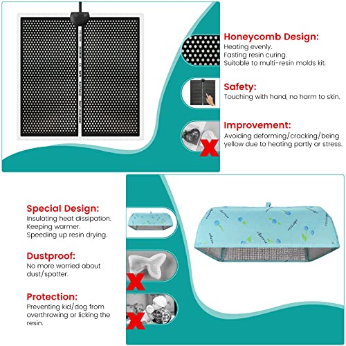 Epoxy Heating Mat with Cover Timer, Heat Pad for Resin Molds, Fast Curing Drying Warming Machine