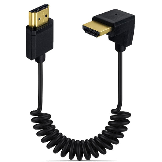 3.9ft HDMI 4K@60Hz Coiled Cable, Up Angle HDMI 2.0 Version Male to Male Adapter Spring Spiral Cord, 18Gbps High Speed, High Definition