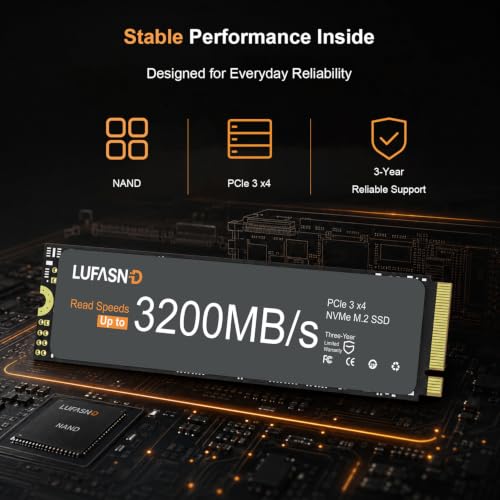 1TB M.2 NVMe SSD 2280, PCIe Gen3 x4 Internal Solid State Drive, Up to 3200MB/s, 3D NAND TLC with SLC Cache, High-Speed Storage Upgrade for Laptop & Desktop PC