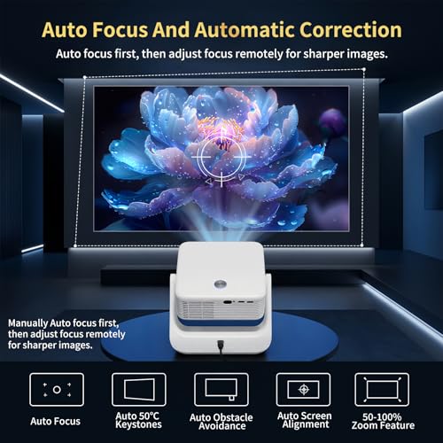 Home Theater Movie Projectors , Smart Projector with Wifi and Bluetooth