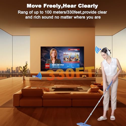 TV Headphones Wireless with RF Transmitter Ideal Gift for Seniors