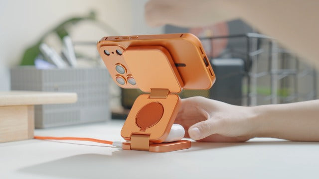 KU XIU Foldable 3 in 1 Travel Charging Station for A | Wireless Charge - Image 8