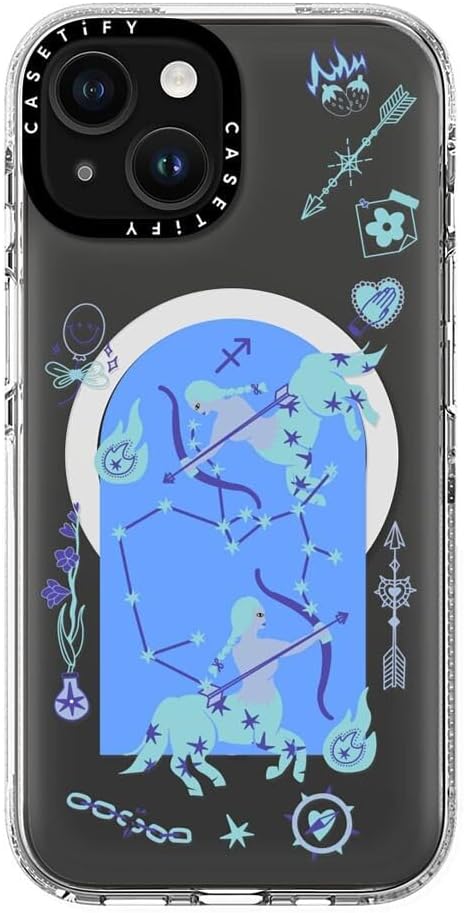 CASETiFY Clear iPhone 15 Case [Not Yellowing / 6.6 ft. 3X Military Grade Drop Protection/Compatible with Magsafe] - Sagittarius - Clear