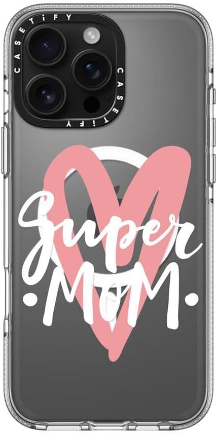 CASETiFY Clear iPhone 16 Pro Max Case [Not Yellowing / 6.6 ft. 3X Military Grade Drop Protection/Compatible with Magsafe] - Super mom. Mother's Day - Clear