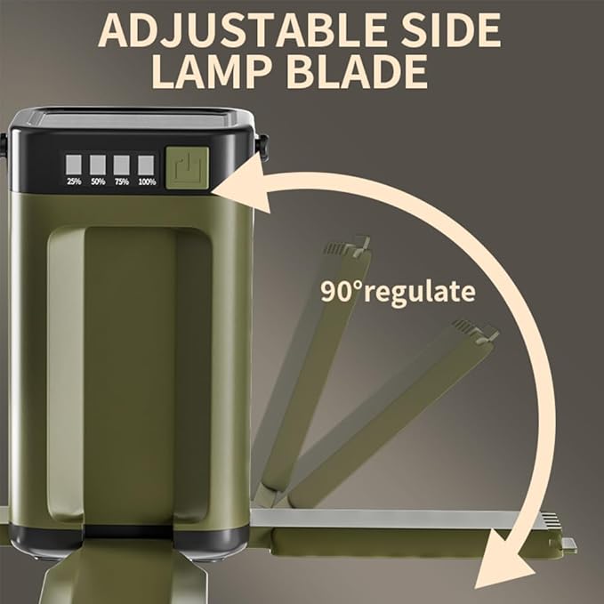 IPX4 Waterproof Led Camping Lantern with Solar Panel and Type-C Charging, 4-Panel Expandable Design, Power Bank Function, Ideal for Power Outages, Outdoor Activities, and Flashlight Needs