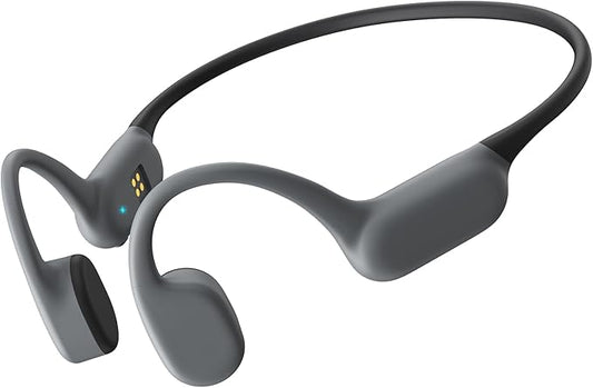 Bone Conduction Headphones, Bluetooth 5.4 Open Ear Headphones Wireless with Mic,IPX6 Sport Headphones for Running(Grey)