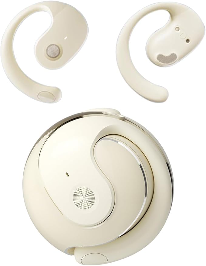 Out of Ear Open Ear Headphones Wireless Ear Hanging Bluetooth Headset, Air Bone Conduction Open Ear Earbuds, Skin Tone OWS Over the Ear Earbuds Open Ear Buds Not In Ear Outside the Ear Earphones