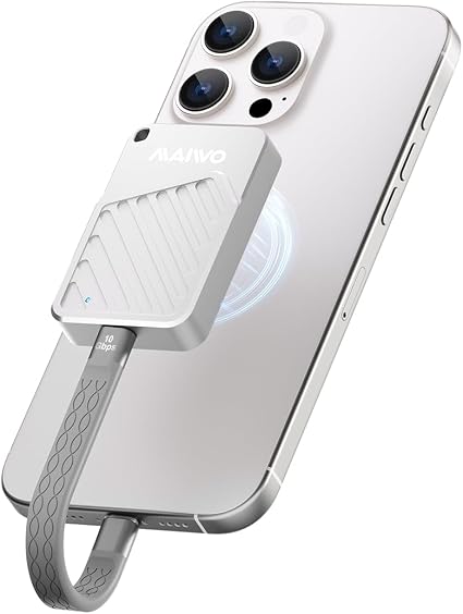 MAIWO Magnetic 2230 2242 M.2 NVMe SSD Enclosure USB3.2 GEN2, External Solid State Drive Reader Case for iPhone 17 16 15 Pro Max MacBook Pro, Aluminum, Support 4K ProRes Video Record