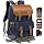 Padwa Lifestyle Blue Camera Backpack - Waxed Memory Canvas Camera Bag, Multi DSLR SLR Large Camera Backpacks for Photographers with 16” Laptop & Lens Compartment and Tripod Holder & Weather Resistant
