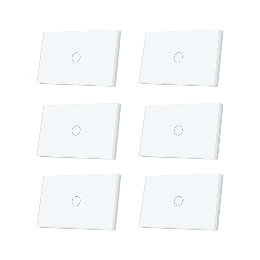 WiFi Smart Wall Light Switch, 3 Way Multi-Control, 2.4GHz Wi-Fi Touch Switch, Neutral Wire Required, Adapt with Smart Life/Tuya App, Compatible with Alexa and Google Home, White 1 Gang
