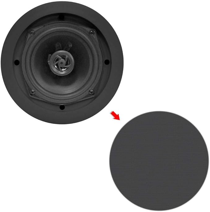 Pyle PDIC81RDBK, 8'' Ceiling Wall Mount Speakers - Pair of 2-Way Midbass Woofer Speaker 1/2'' Polymer Dome Tweeter Flush Design w/ 50Hz - 20kHz Frequency Response & 250 Watts Peak Easy Installation Black