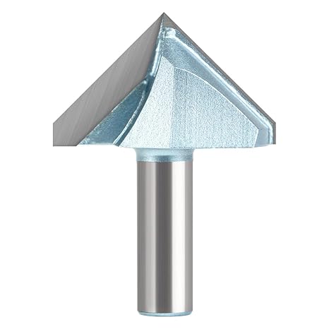 Pro V-Groove Router Bit with 1/2" Shank Carbide Tipped 90-Degree Groove Router Bit for Signmaking(2" Diameter)