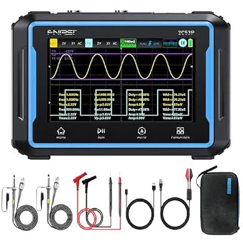 【FNRSI 2C53P Plus Upgraded with Carrying CASE】 3in1 Oscilloscope/Multimeter/DDS Signal Generator Tablet Touch Screen Portable Digital Automotive Oscilloscope 2 Channel 50MHz Bandwidth 250Ms/S Counts - Image 1