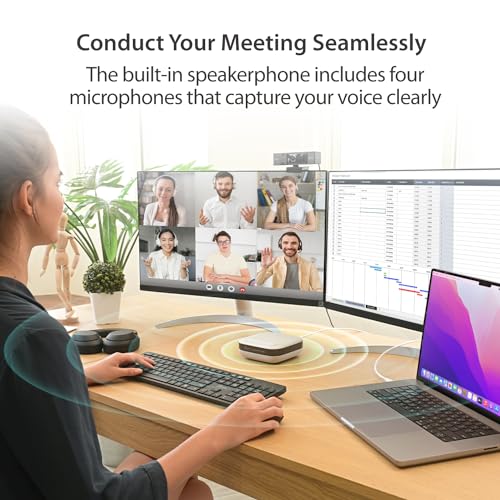j5create USB-C Dual 4K Speakerphone Dock Pro, Dual 4K HDMI Audio Dock