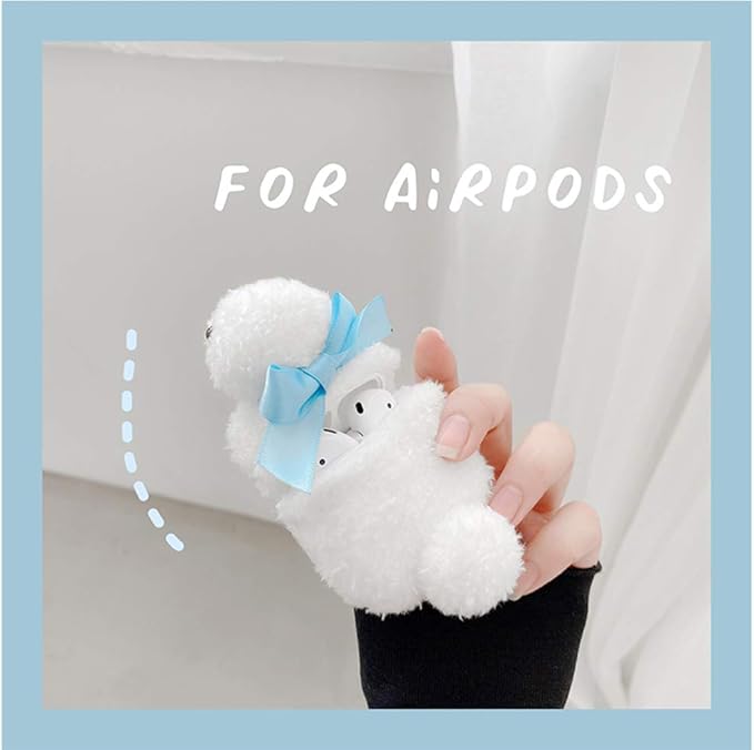 SGVAHY Furry Case for AirPods Pro 3rd Generation Funny Cute 3D Cartoon Plush Design Soft Warm Fluffy AirPod Pro 3 Cover with Keychain Kawaii Anti-Fall Protective Case Women Girls(Duck White)