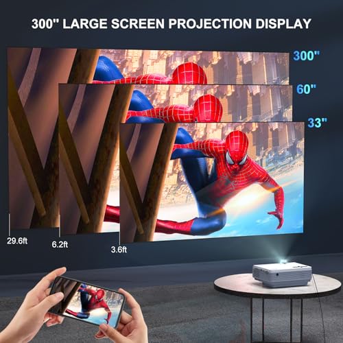 FUDONI Projector with 5G WiFi & Bluetooth, Native 1080P 18000L Portable