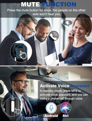 Bluetooth Headset with microphone, Wireless Bluetooth Earpiece for work