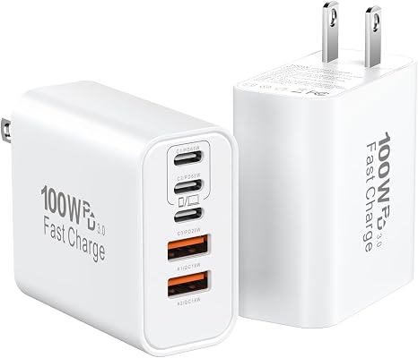 USB C Charger Block Fast Charging, 100W Super Fast USBC Pulg Power Adapter