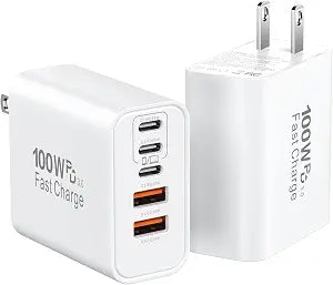 USB C Charger Block Fast Charging, 100W Super Fast USBC Pulg Power Adapter