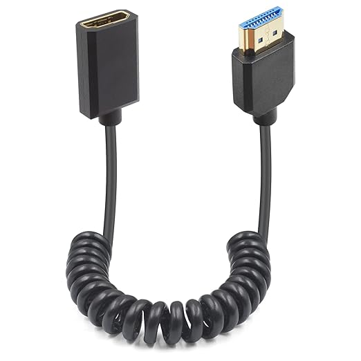 Duttek 8K Coiled HDMI Extension Cable, Extreme Thin HDMI Male to Female Coiled Cable 48Gbps Ultra High Short HDMI Cable 8K@60Hz Resolution Backward Compatible for 4K Ultra HD, 1080p 4FT/1.2M