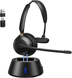 Wireless Headset with Mic for Work,Bluetooth Headset for Calls & Meetings