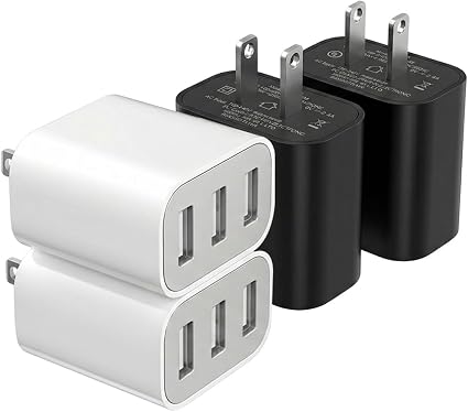 USB Charger Block, Wall Plug in Charging Blocks, Fast Charging Multiport Wall Chargers Power Adapter for Charger for Mobile Phone 14/13/12/11/10 Pro and More