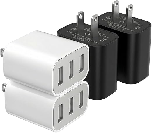 USB Charger Block, Wall Plug in Charging Blocks, Fast Charging Multiport Wall Chargers Power Adapter for Charger for Mobile Phone 14/13/12/11/10 Pro and More