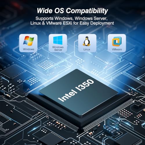 4 Port Gigabit PCIe RJ45 Network Card with Intel I350-T4 Controller