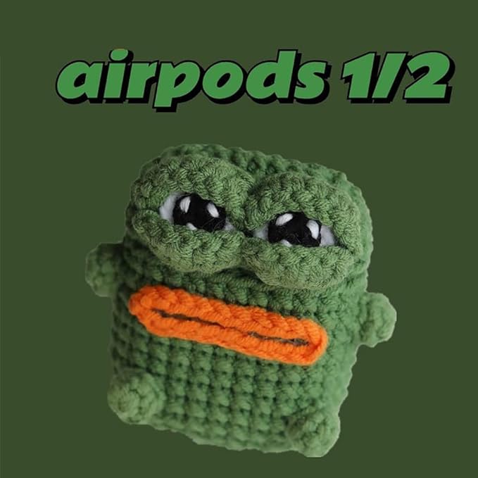 Yatchen Plush Case for AirPods 3, Kawaii Cute 3D Cartoon Fur Sausage Mouth Frog Design Funny Mini AirPods 3rd Generation Cover with Keychain Protective Case for Women Girls
