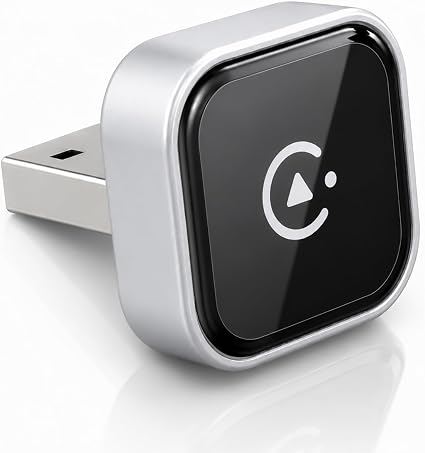 Wireless CarPlay Adapter, MiniPot Apple CarPlay Wireless Dongle for Factory Wired CarPlay Cars, Premium Matte Silver, 5GHz WiFi & Bluetooth Plug & Play Auto-Connect, No Delay