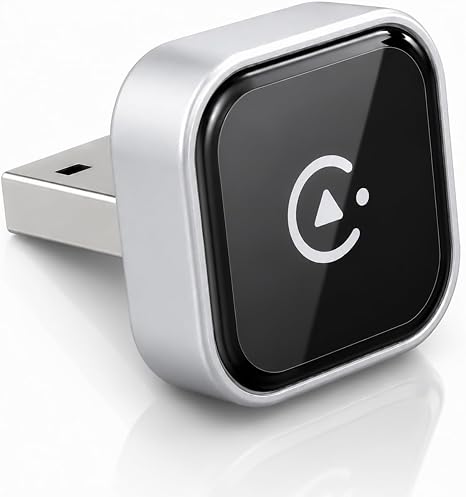Wireless CarPlay Adapter, MiniPot Apple CarPlay Wireless Dongle for Factory Wired CarPlay Cars, Premium Matte Silver, 5GHz WiFi & Bluetooth Plug & Play Auto-Connect, No Delay